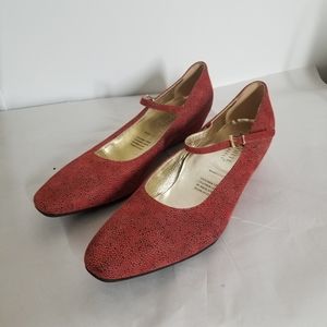 New Ron White shoes wedges red leather US 10.5 or EU sz 42